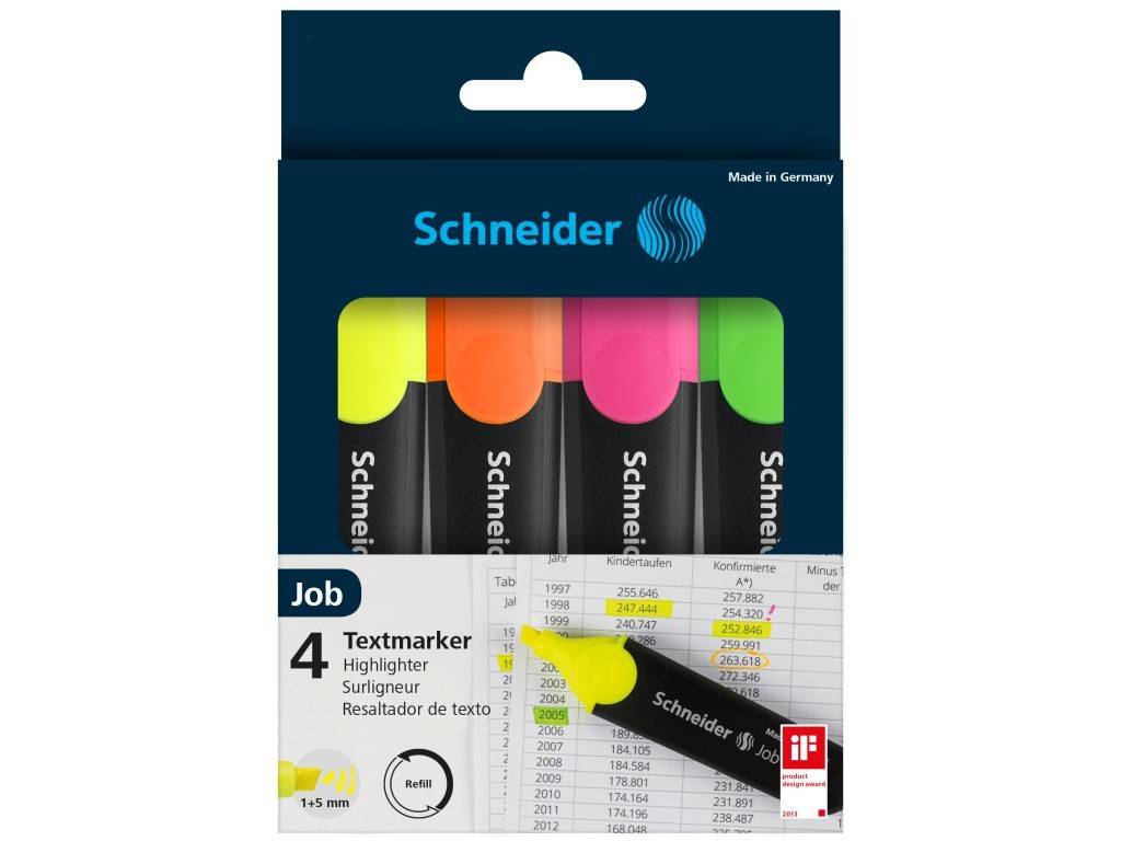 Set text marker Schneider Job 4cul./set